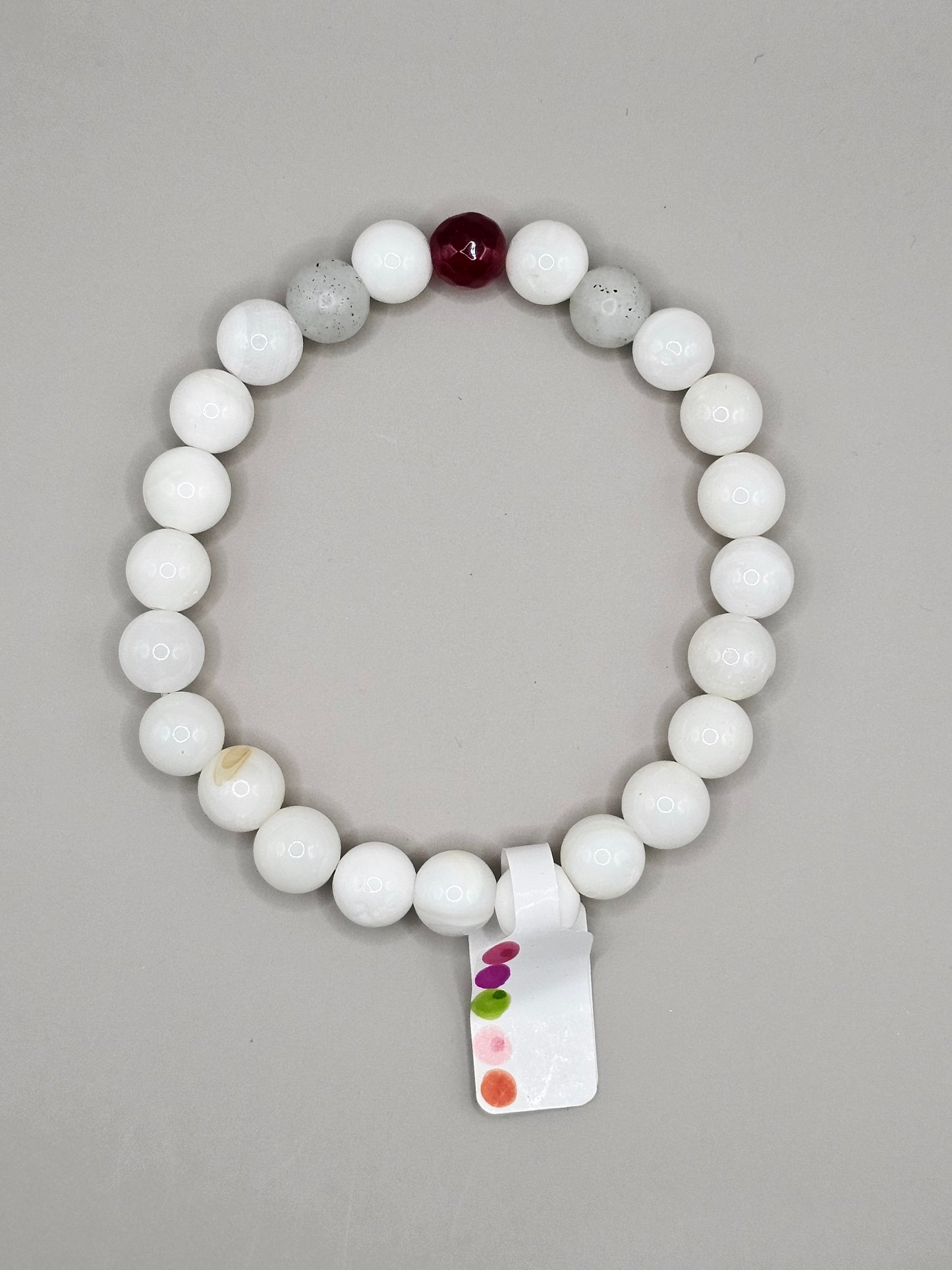 Scarlet, Gray, & White Game Day Bracelet