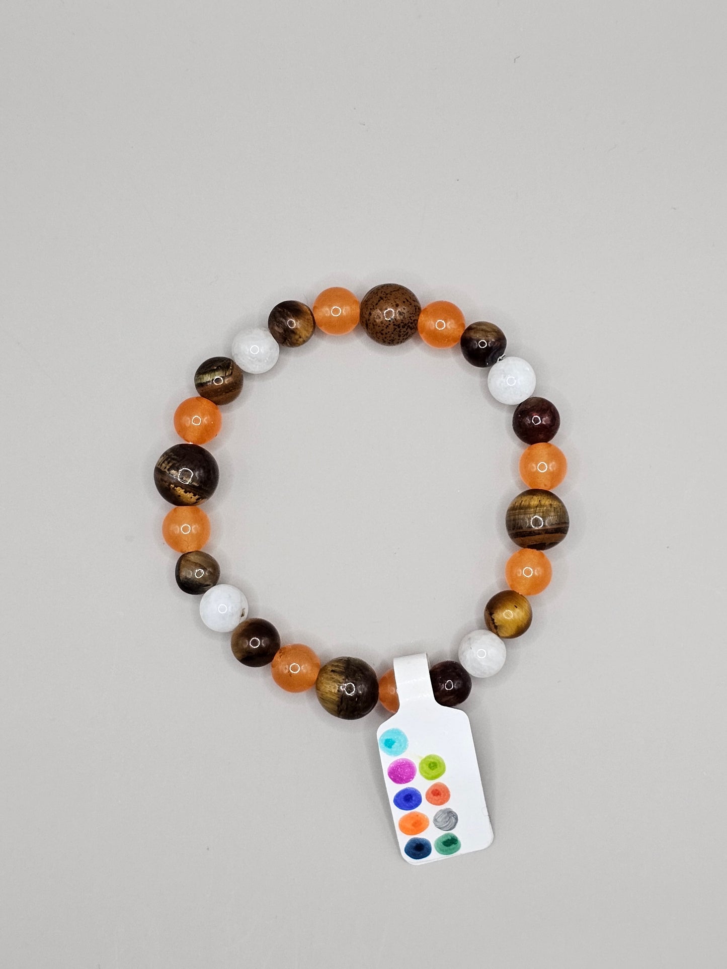 Brown, Orange, & White Game Day Bracelet