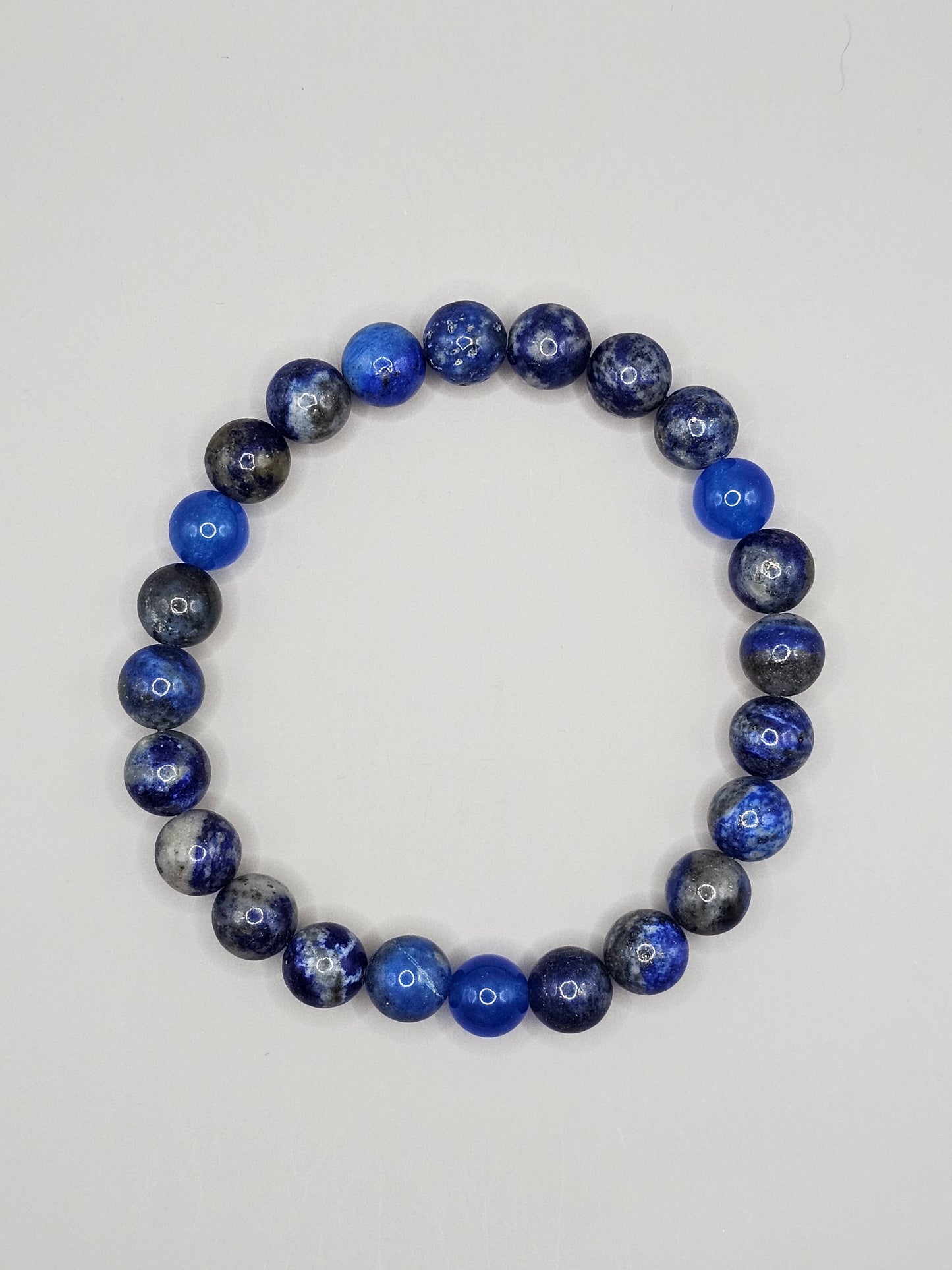Blue Lapis Lazuli & Chalcedony Bracelet