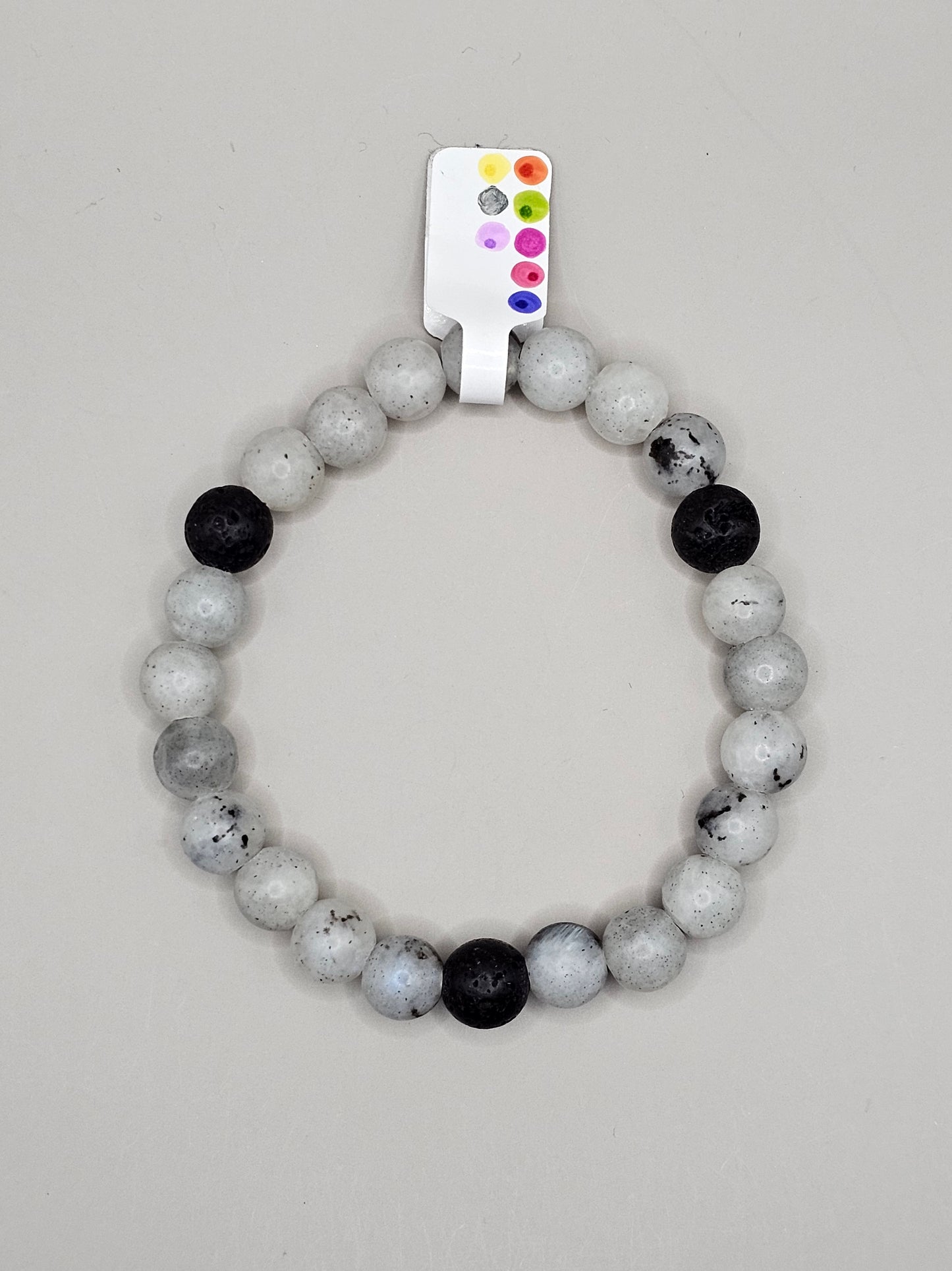 Labradorite & Lava Stone Bracelet