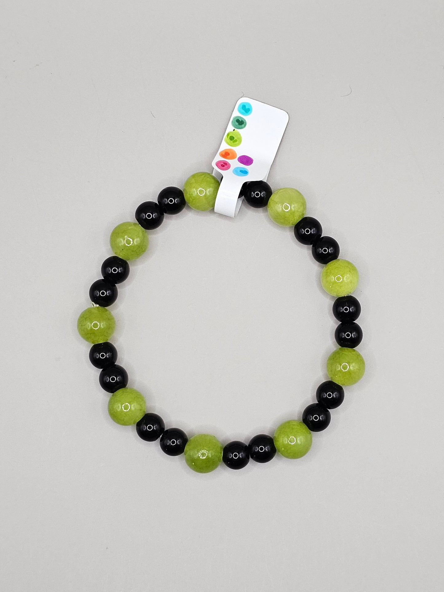 Green Jade & Black Agate Bracelet