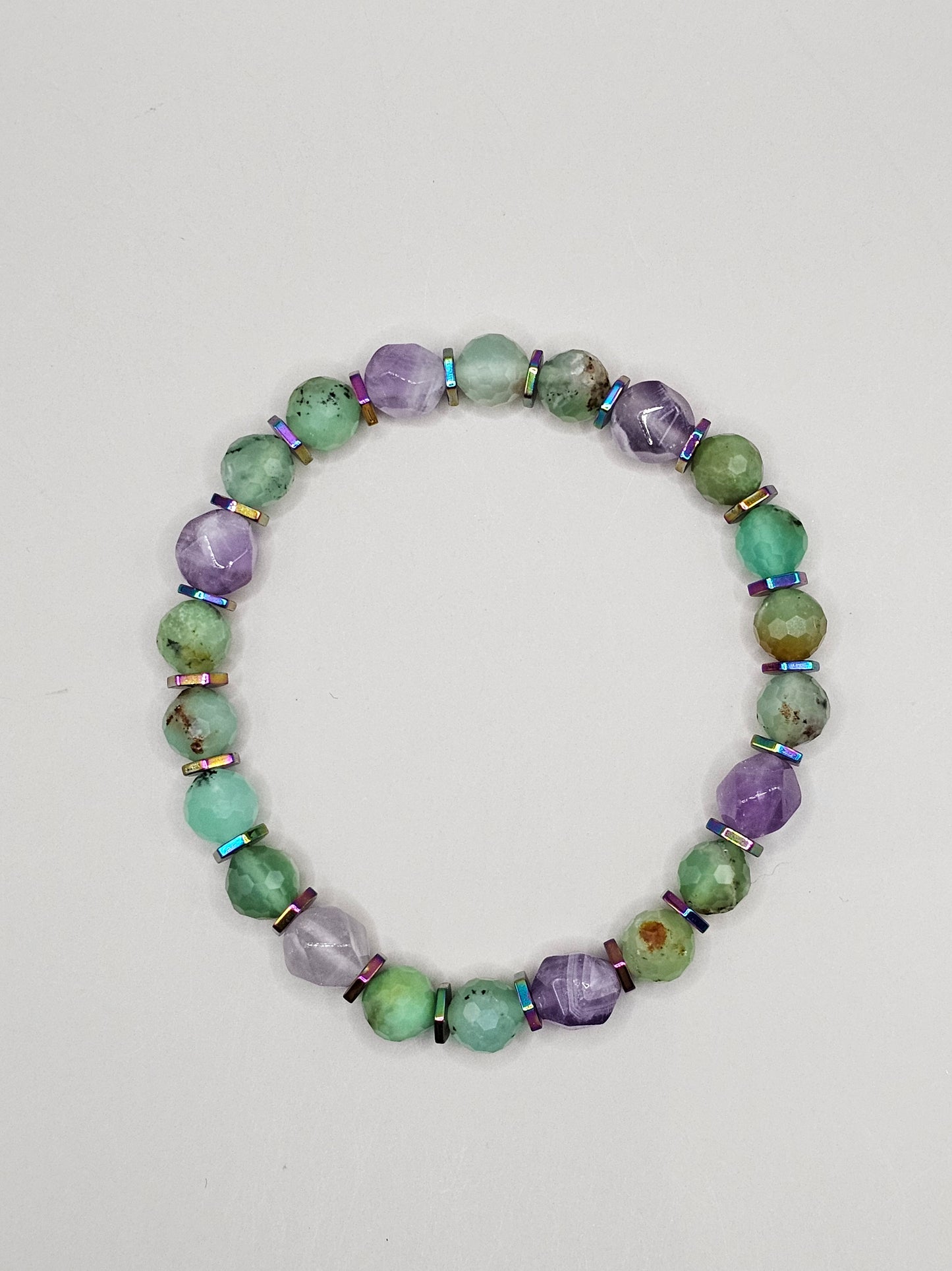 Mommy & Me Bracelet Set - Chrysoprase, Amethyst, & Hematite
