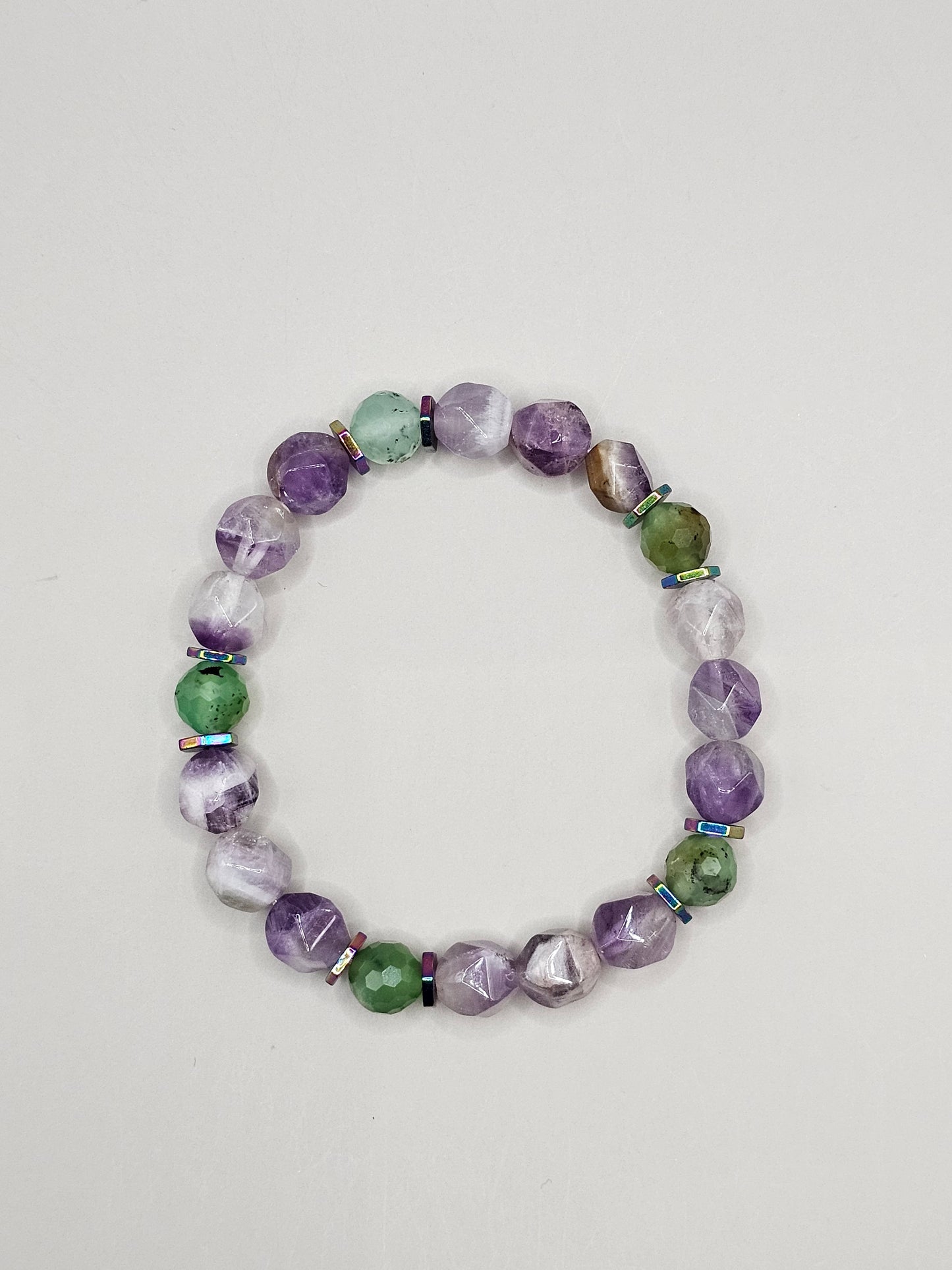 Mommy & Me Bracelet Set - Chrysoprase, Amethyst, & Hematite