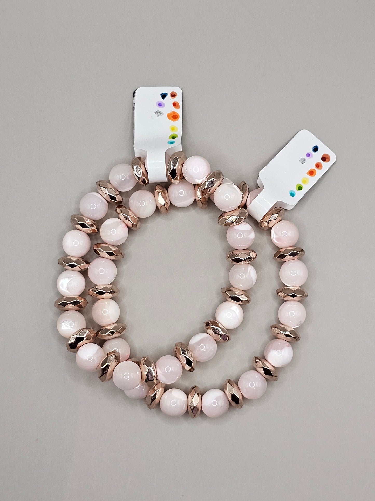 Mommy & Me Bracelet Set - Classic Pink Mother of Pearl Bracelet