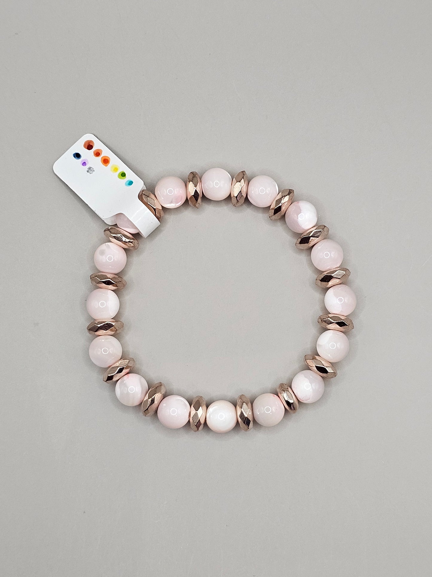 Mommy & Me Bracelet Set - Classic Pink Mother of Pearl Bracelet