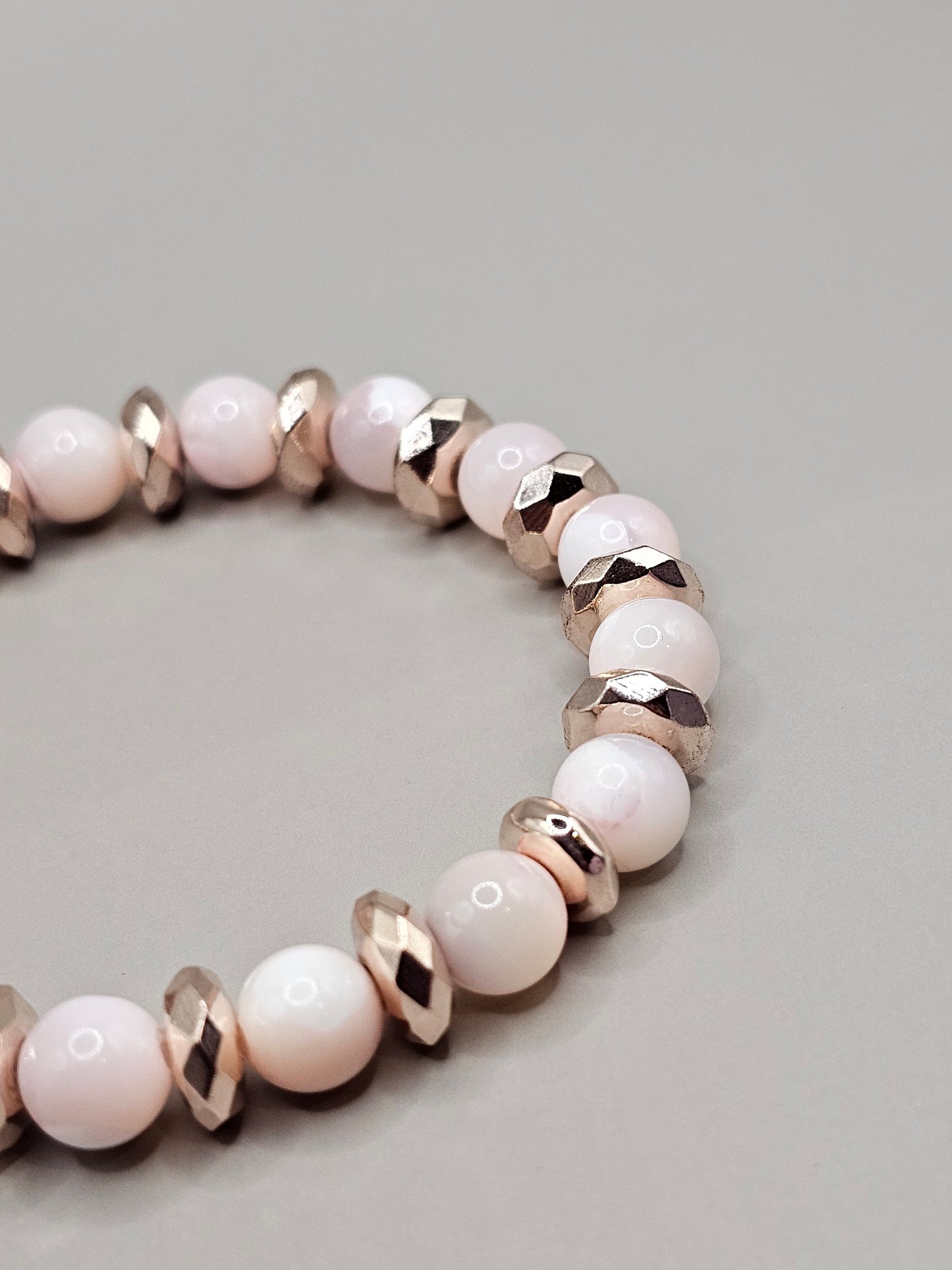 Mommy & Me Bracelet Set - Classic Pink Mother of Pearl Bracelet