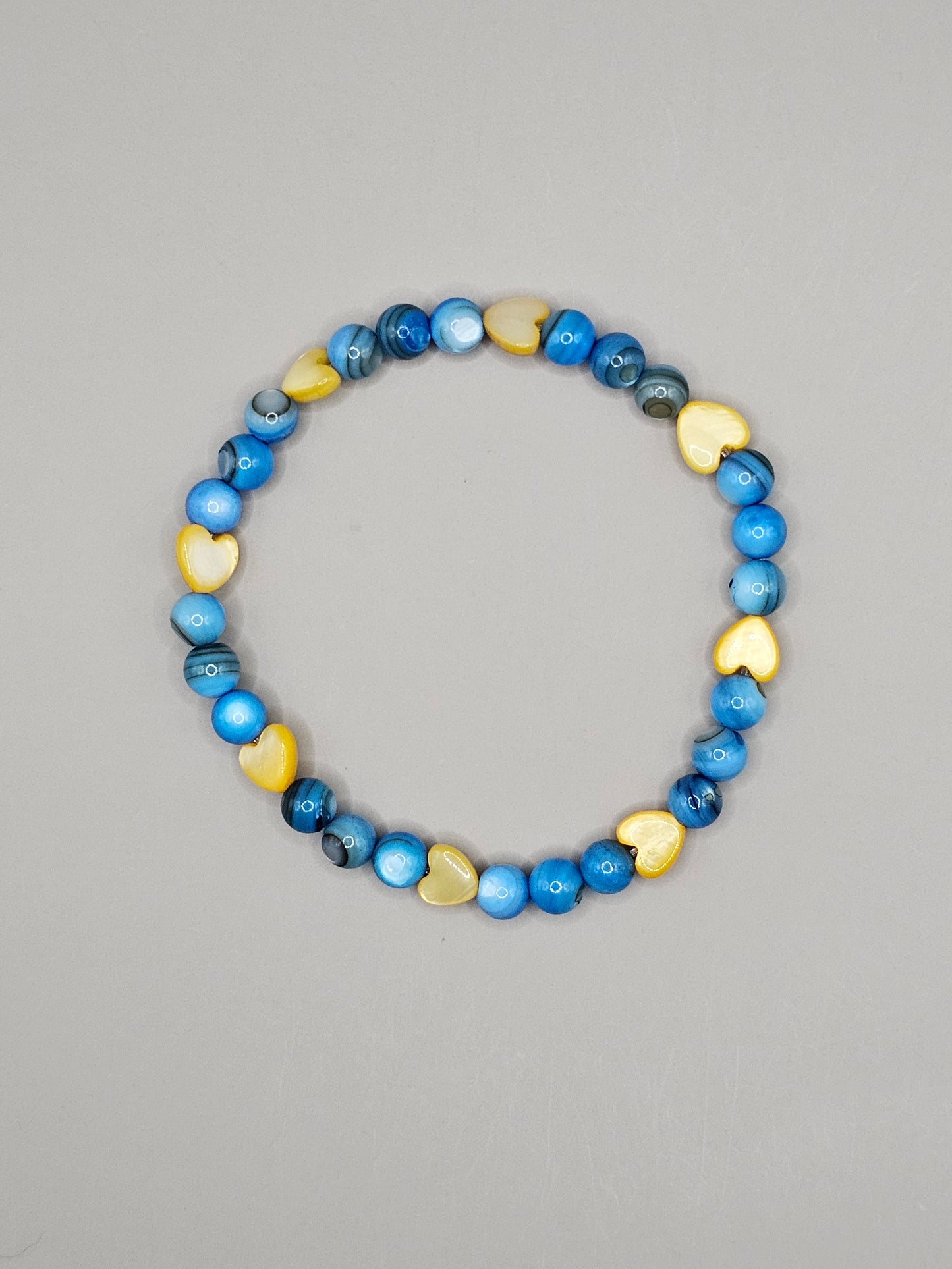 Blue & Yellow Shell Heart Bracelet *Limited Edition*