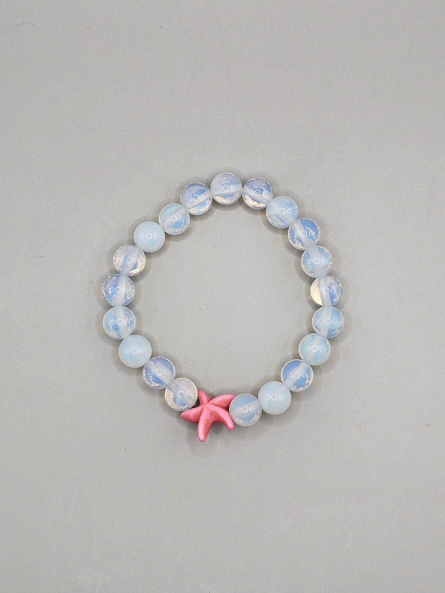 Pink Starfish Opal and Wagnerite Bracelet