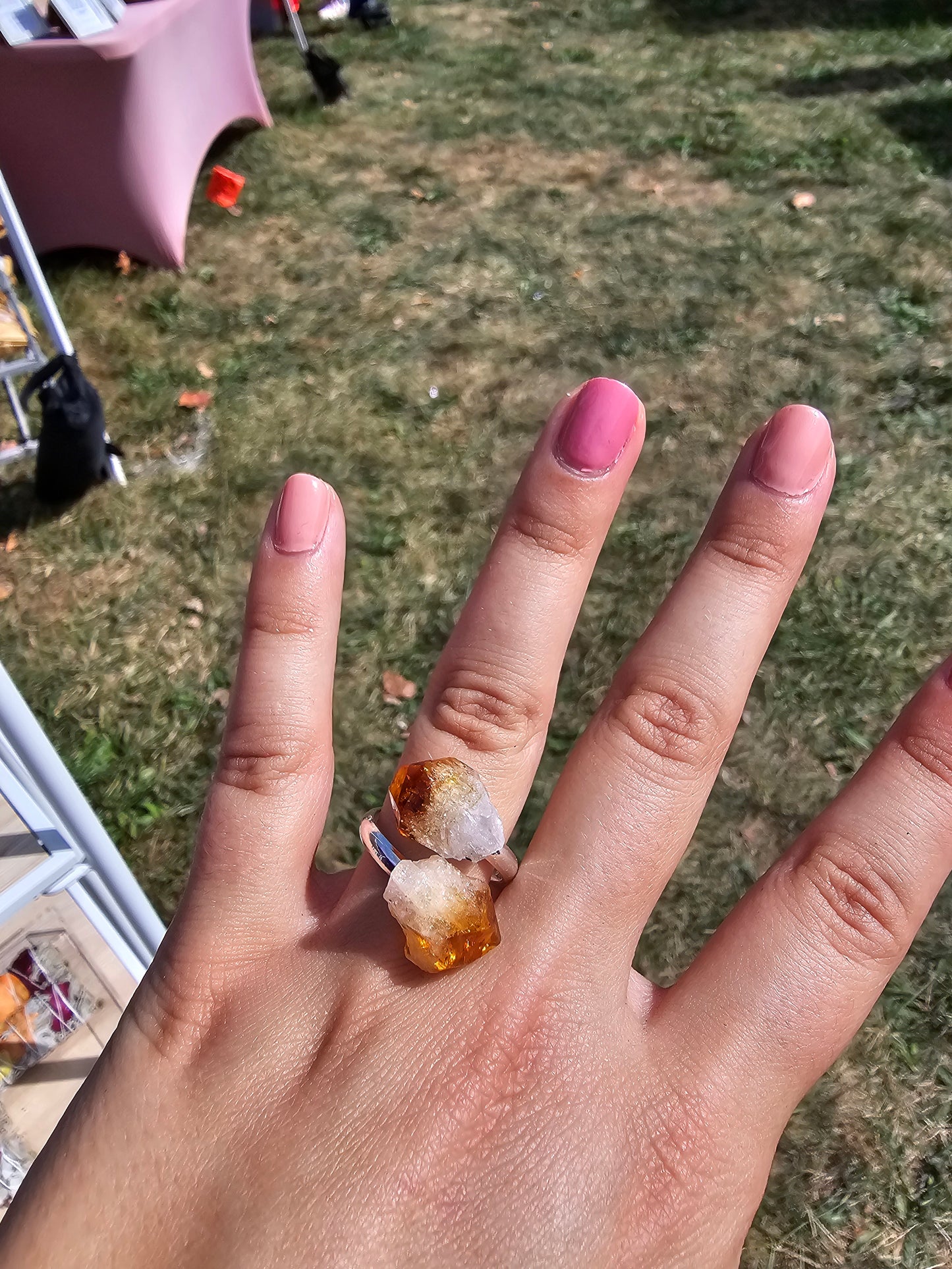 Citrine Adjustable Abundance Crystal Ring