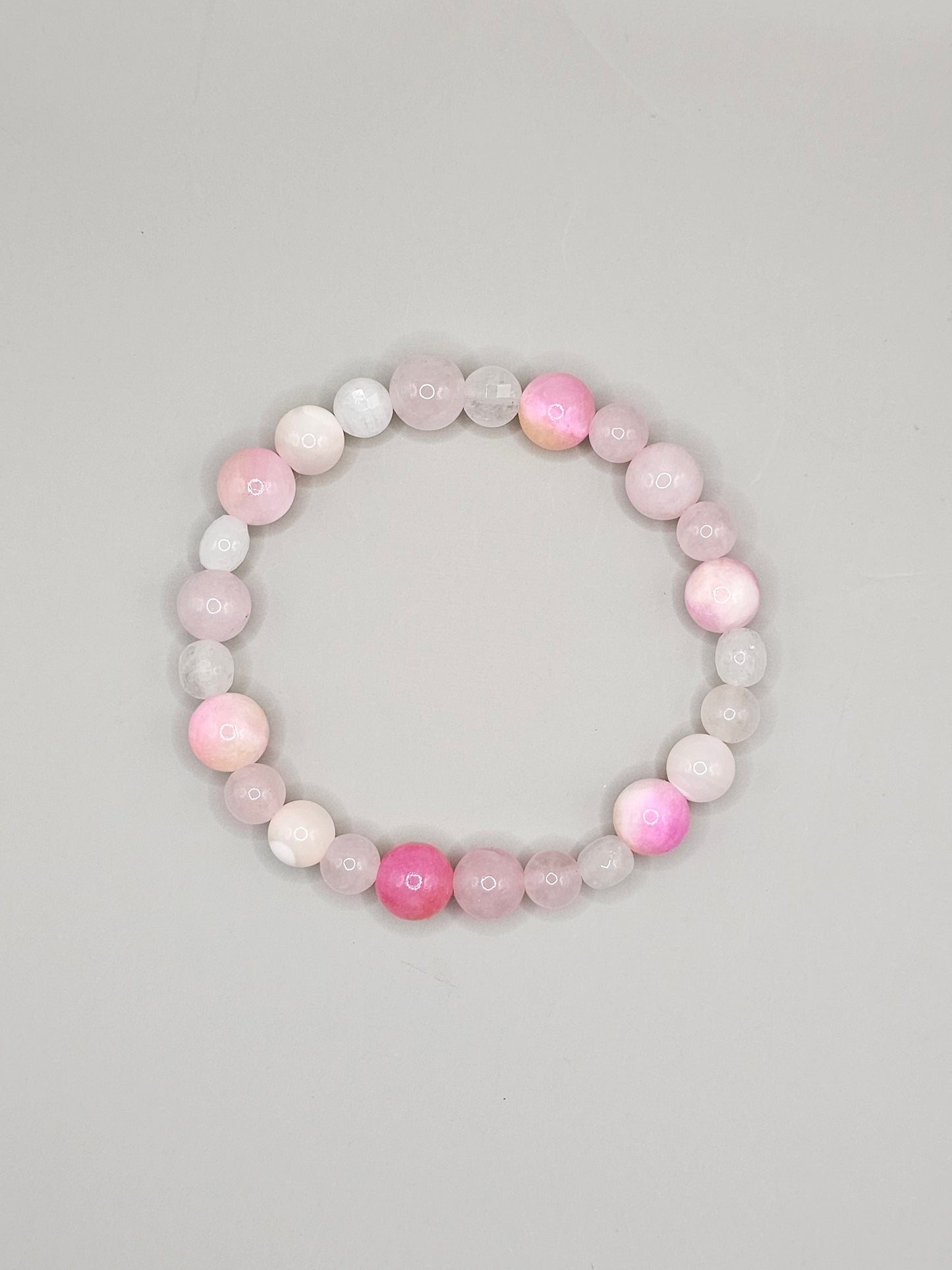 Pink Witch Bracelet - Jade, Rose Quartz, & Mother of Pearl
