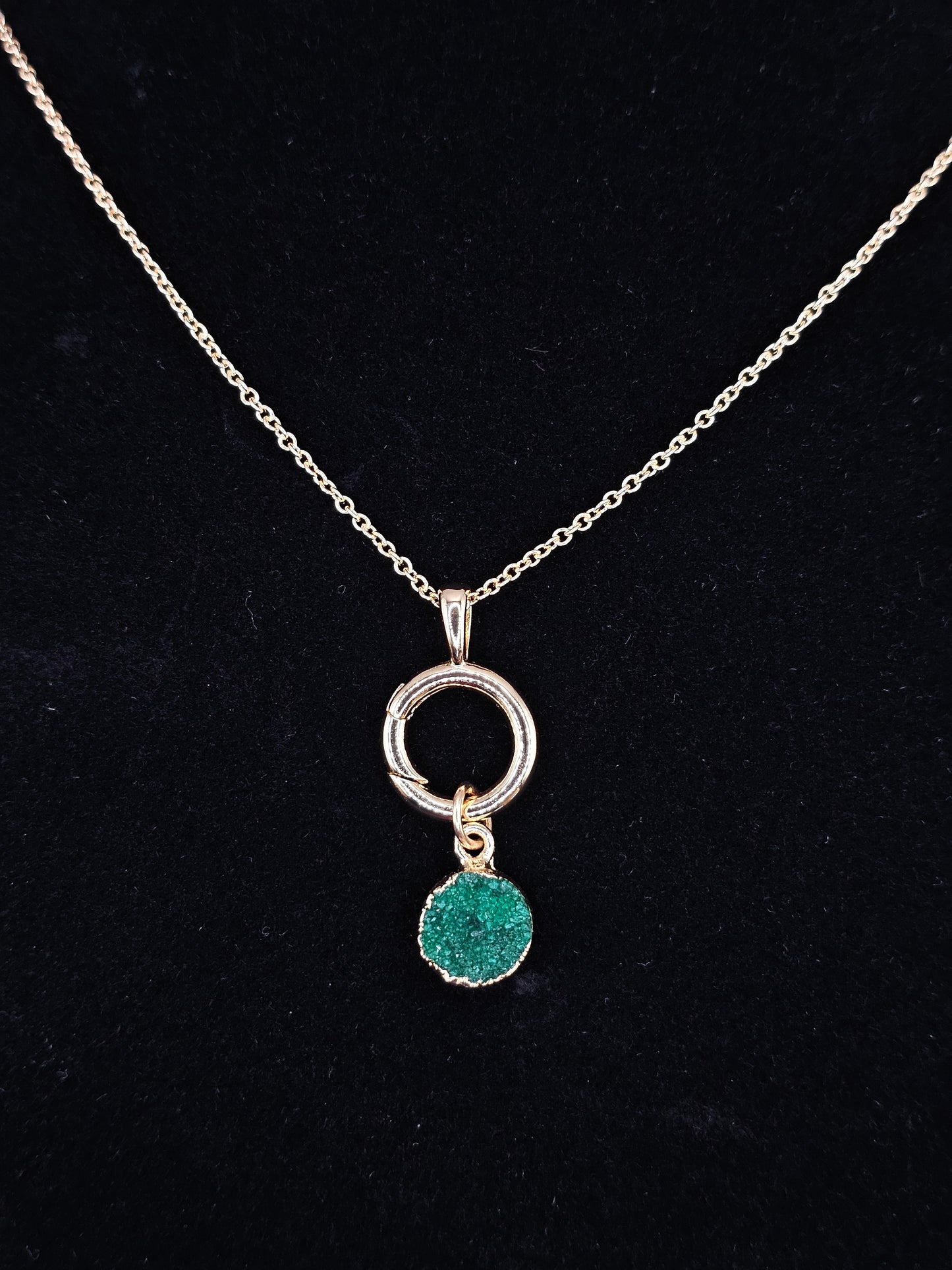 Green Druzy Quartz Necklace