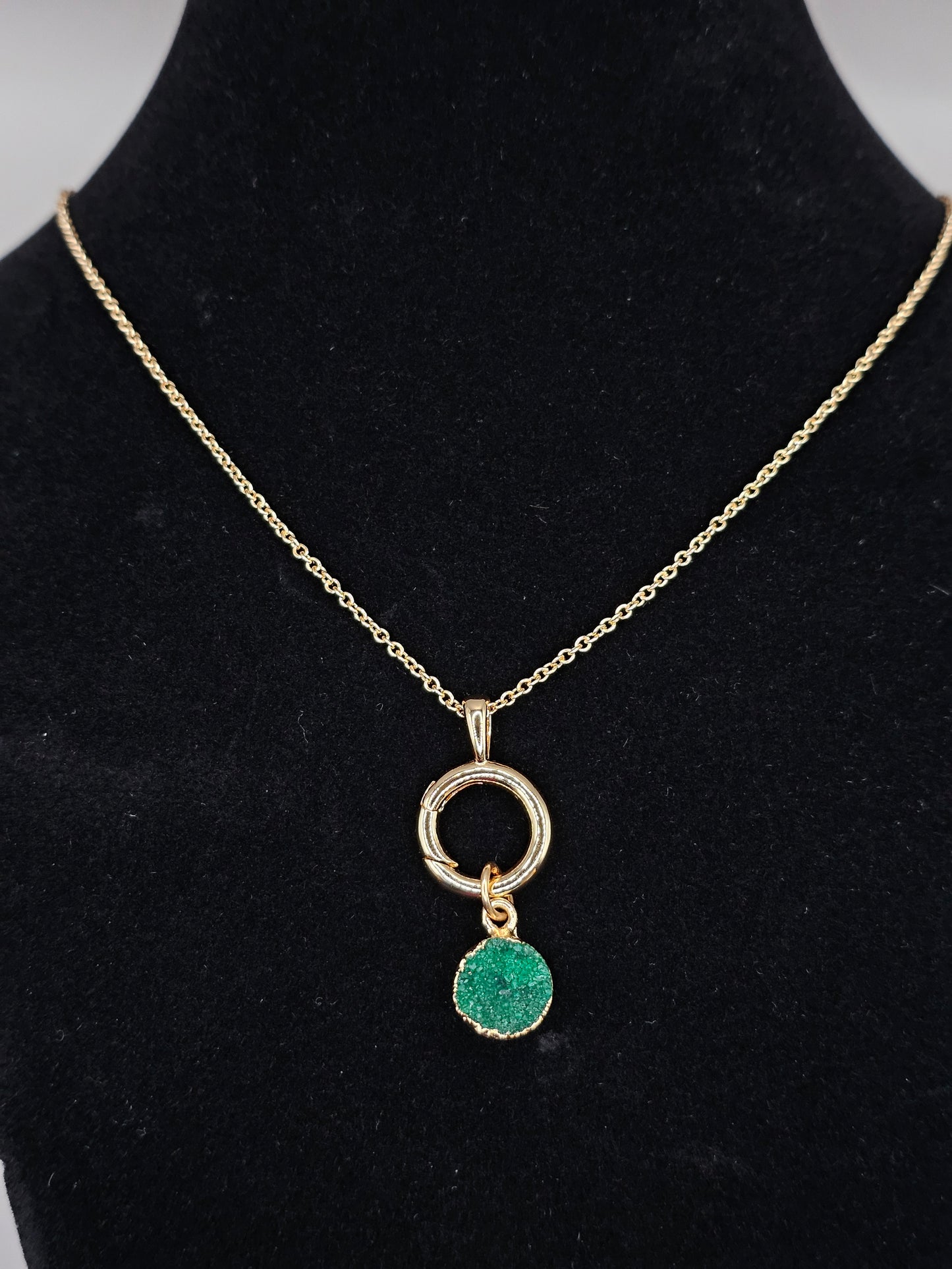 Green Druzy Quartz Necklace