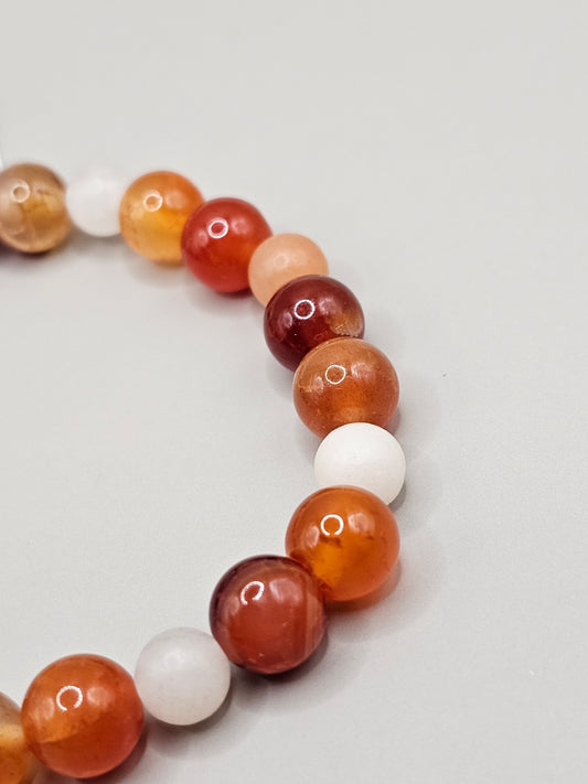 Fire Agate & Opal Bracelet