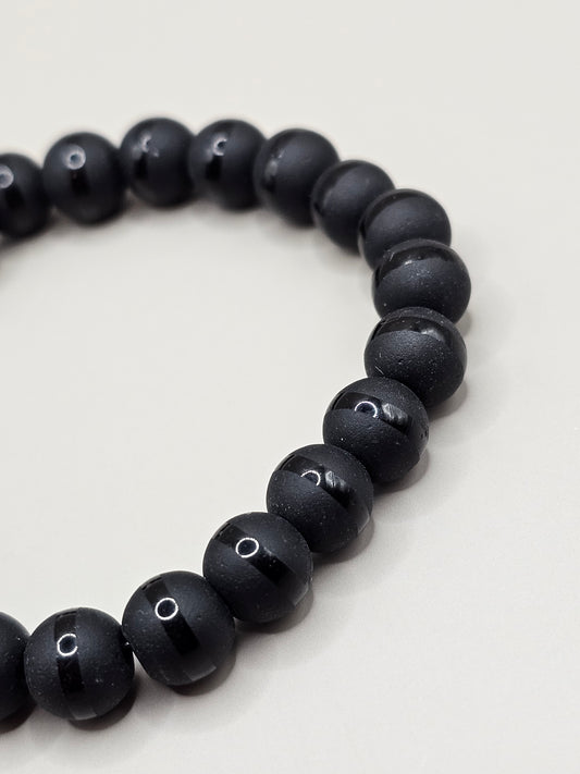 Matte Black Onyx Stripe Bracelet