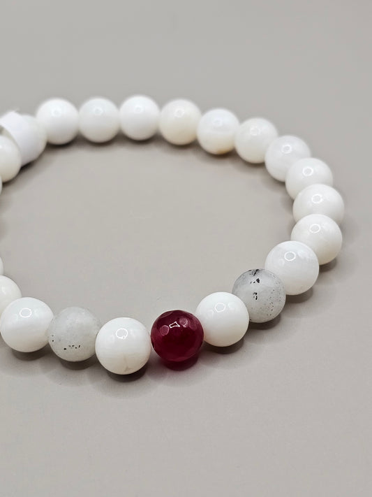 Scarlet, Gray, & White Game Day Bracelet