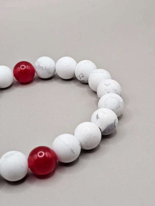 Scarlet & White Game Day Bracelet