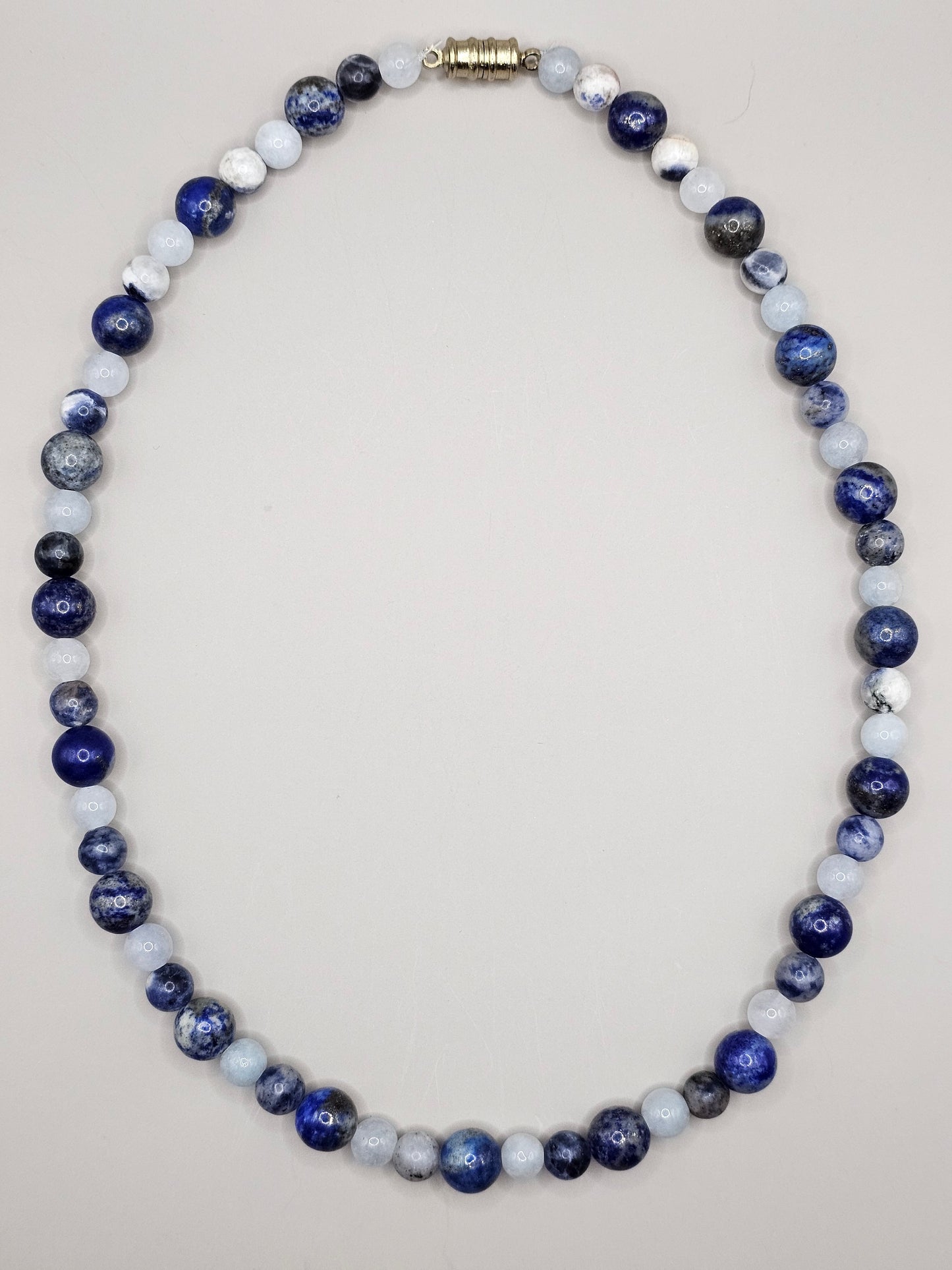 Thyroid Support Necklace- Lapis Lazuli, Sodalite, & Aquamarine