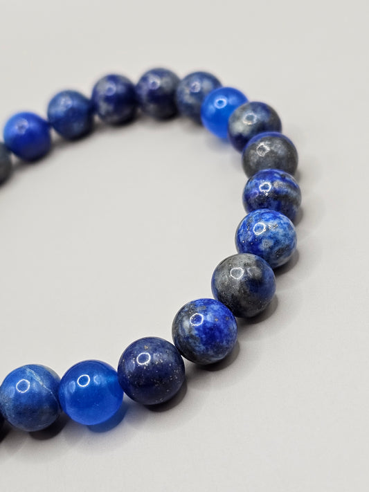 Blue Lapis Lazuli & Chalcedony Bracelet