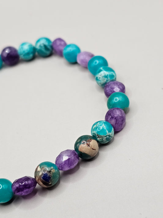 Amethyst & Serpentine Bracelet