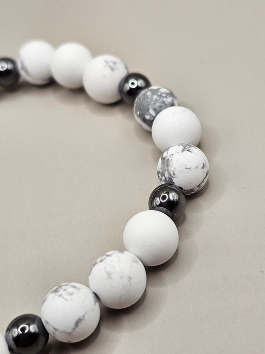 Hematite and Howlite Bracelet