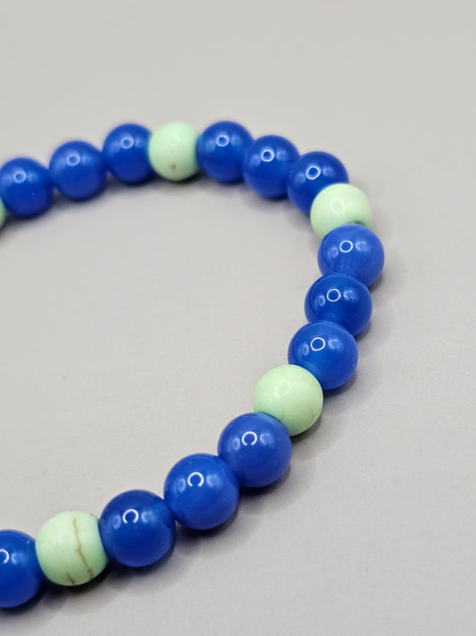 Blue Chalcedony & Green Turquoise Bracelet