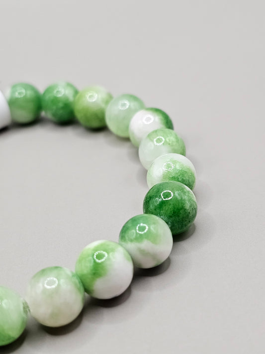 Green & White Jade Bracelet