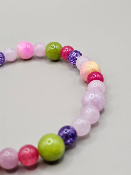 Purple, Pink, & Green Bracelet