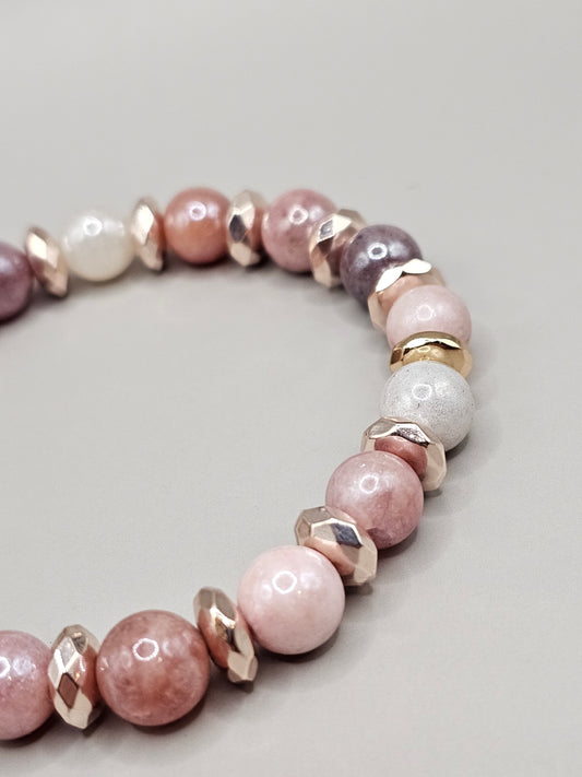 Classic Sunstone & Rose Gold Hematite Bracelet