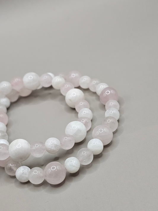 Mommy & Me Bracelet Set - Rose Quartz & Moonstone