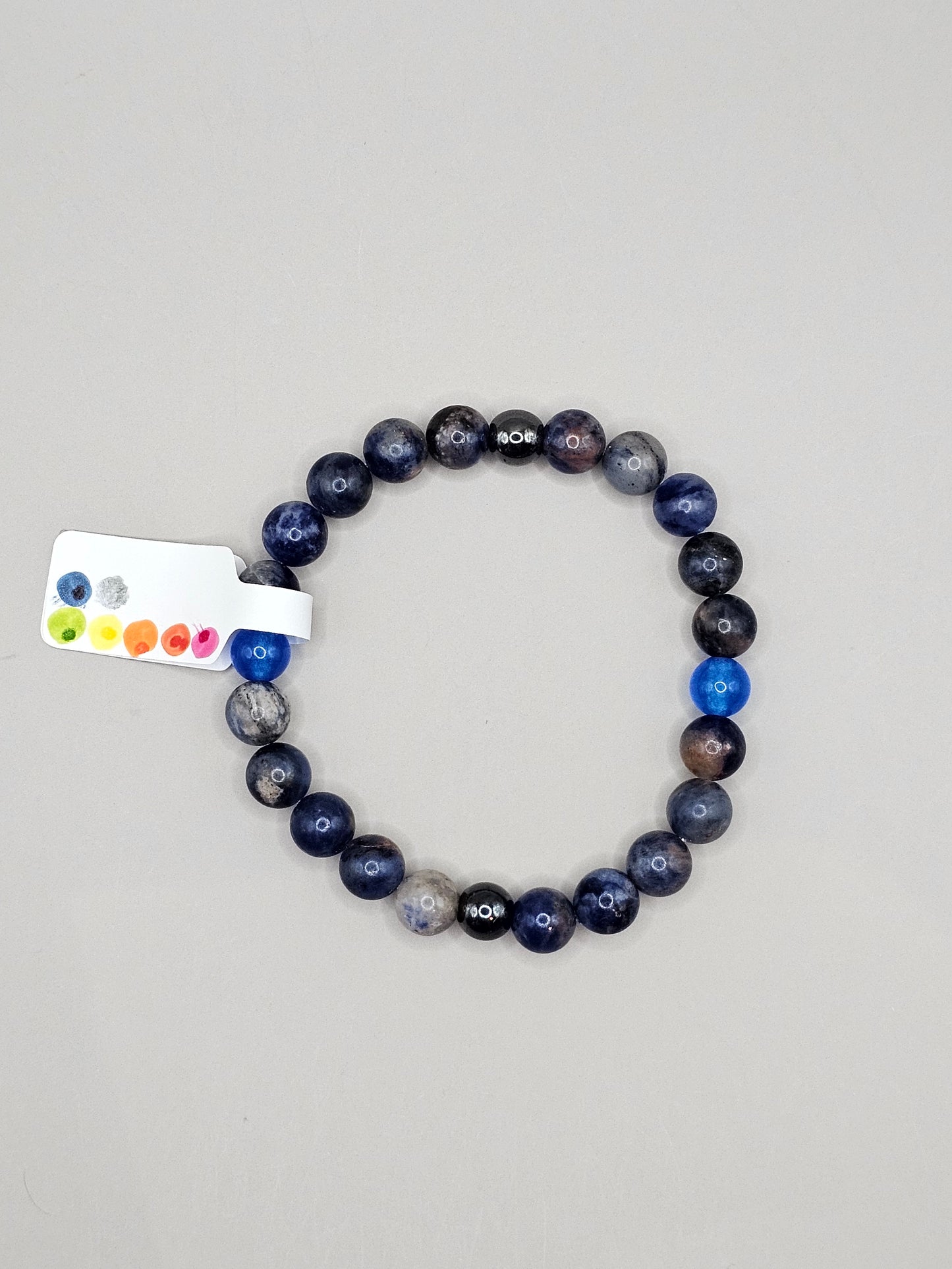 Mommy & Me Bracelet Set - Sodalite, Hematite, & Blue Chalcedony