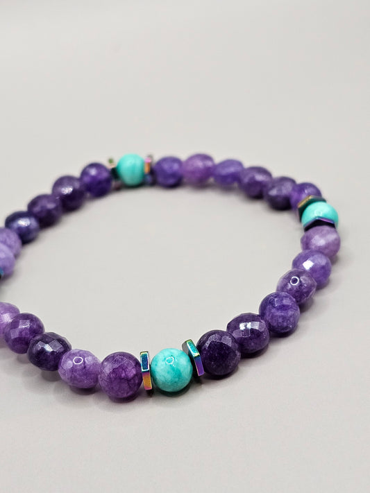 Amethyst & Green Quartzite Mermaid Bracelet