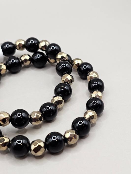 Mommy & Me Bracelet Set - Hematite & Black Jasper