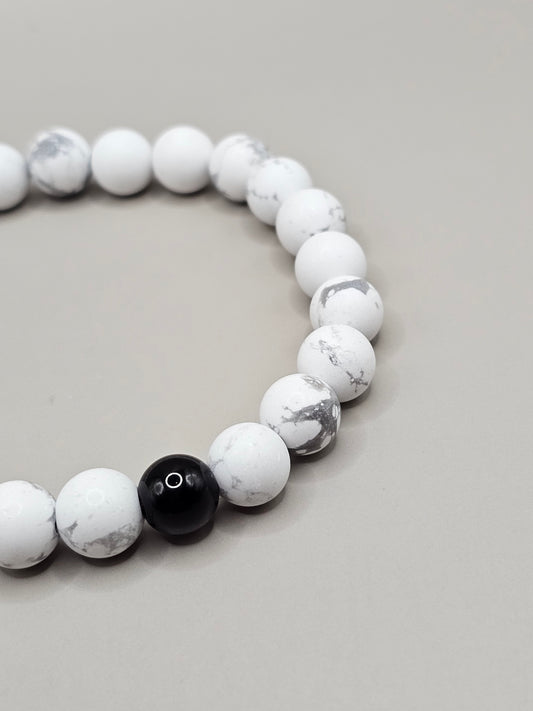 Howlite & Black Jasper Bracelet