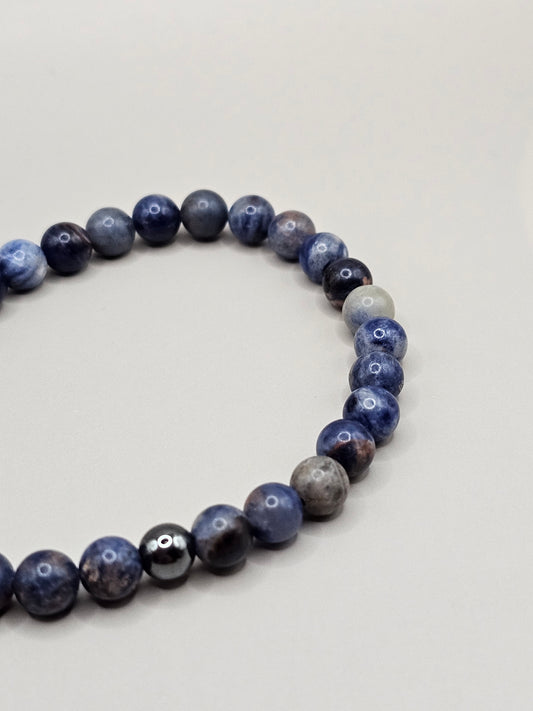 Sodalite & Hematite Men's Bracelet