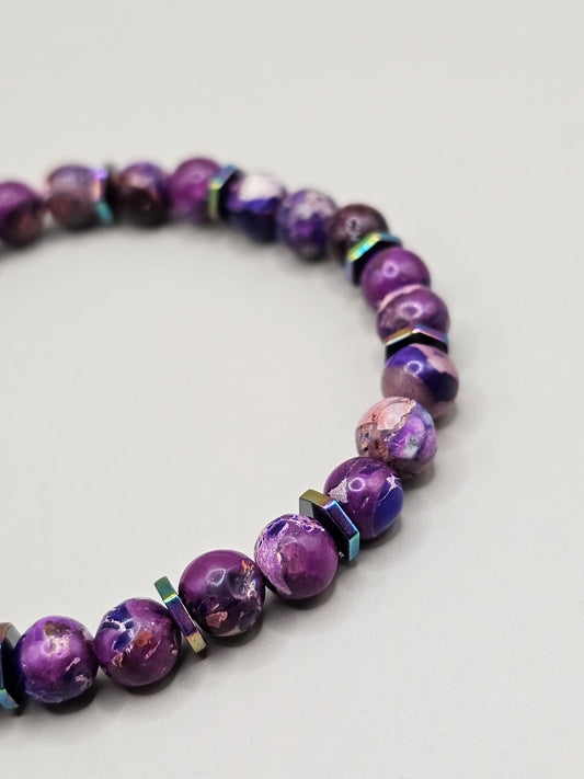 Purple Jasper & Rainbow Hematite Bracelet *Limited Edition*