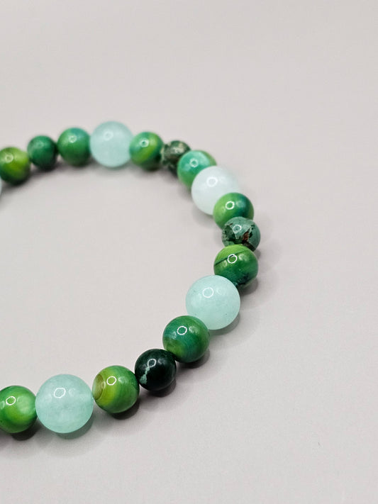 Green Quartz, Jasper, & Shell Bracelet *Limited Edition*