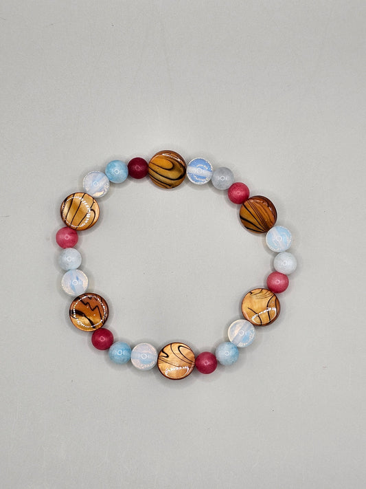 Opal, Shell, and Agate Bracelet