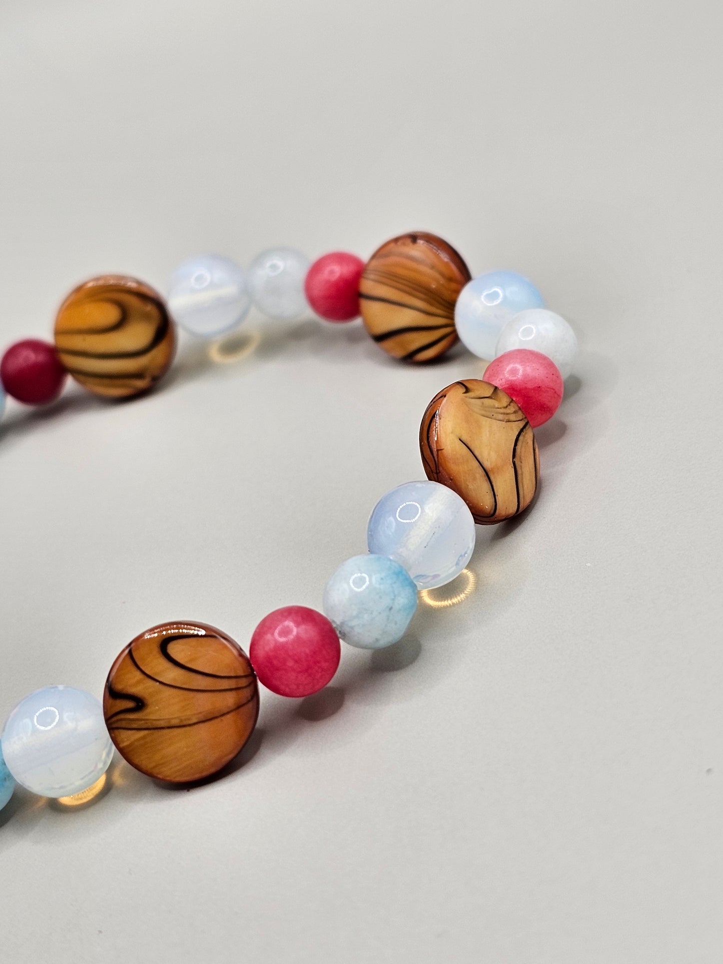 Opal, Shell, and Agate Bracelet