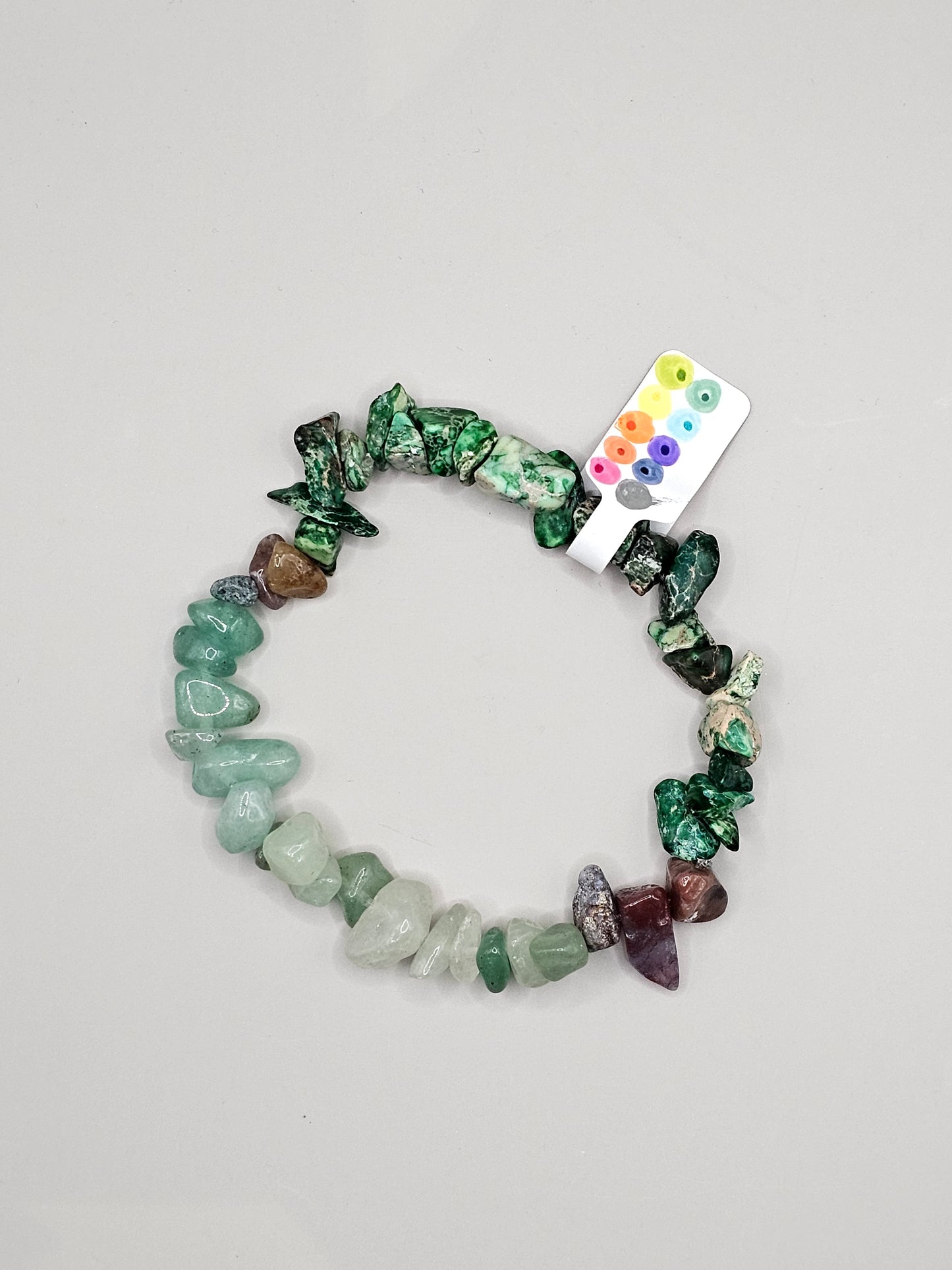 Green Jasper & Aventurine Chip Bracelet