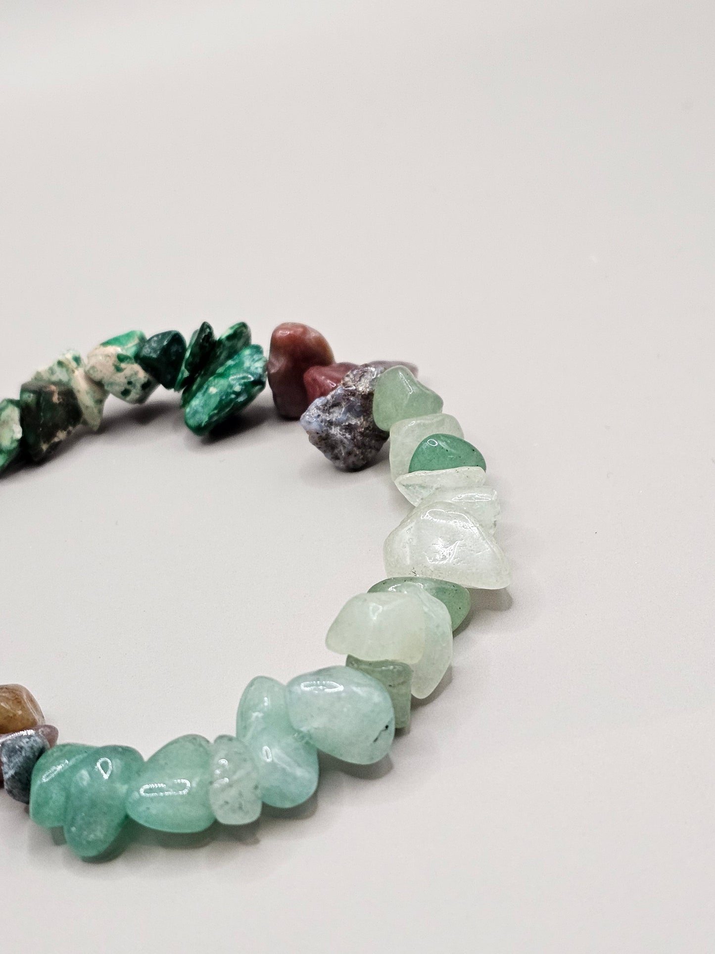 Green Jasper & Aventurine Chip Bracelet