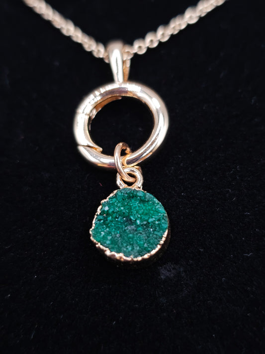 Green Druzy Quartz Necklace