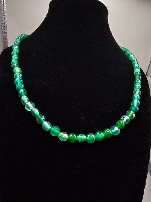 Green Witch Necklace - Agate & Jade