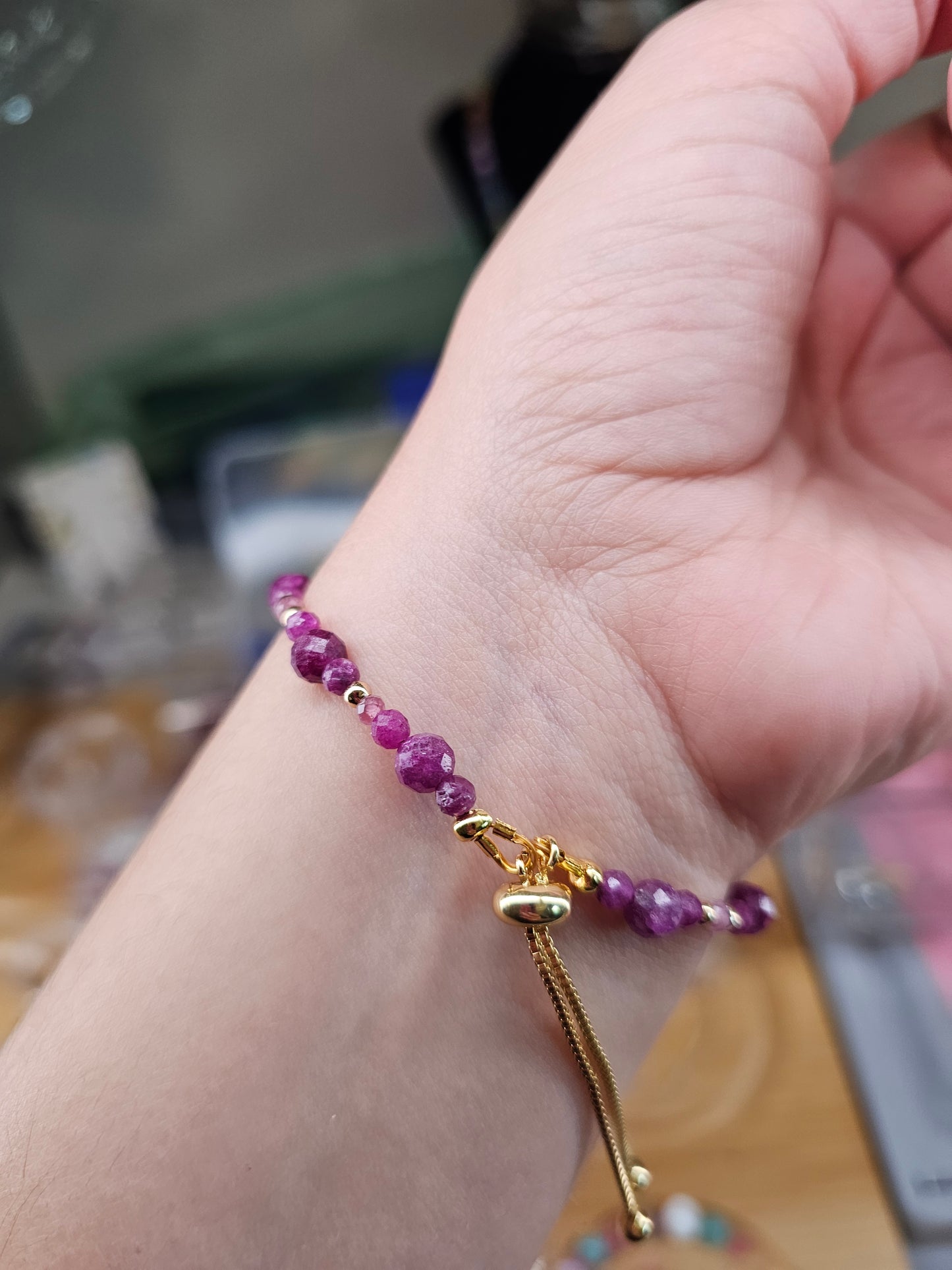 Ruby & Pink Tourmaline Bracelet | Natural Crystal Bracelet for Love, Confidence & Heart Healing